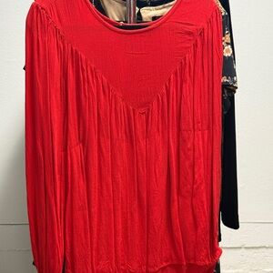 Knox Rose Red Ruched Blouse